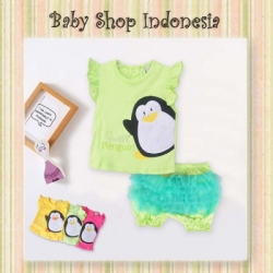 Setelan Bayi Tutu Pinguin hijau  large